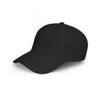 Low Profile Baseball Cap — Subtle Blackout Text Embroidered Hat