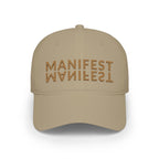 Manifest Reversible Text Baseball Cap — 'MANIFEST' Embroidered Low-Profile Hat