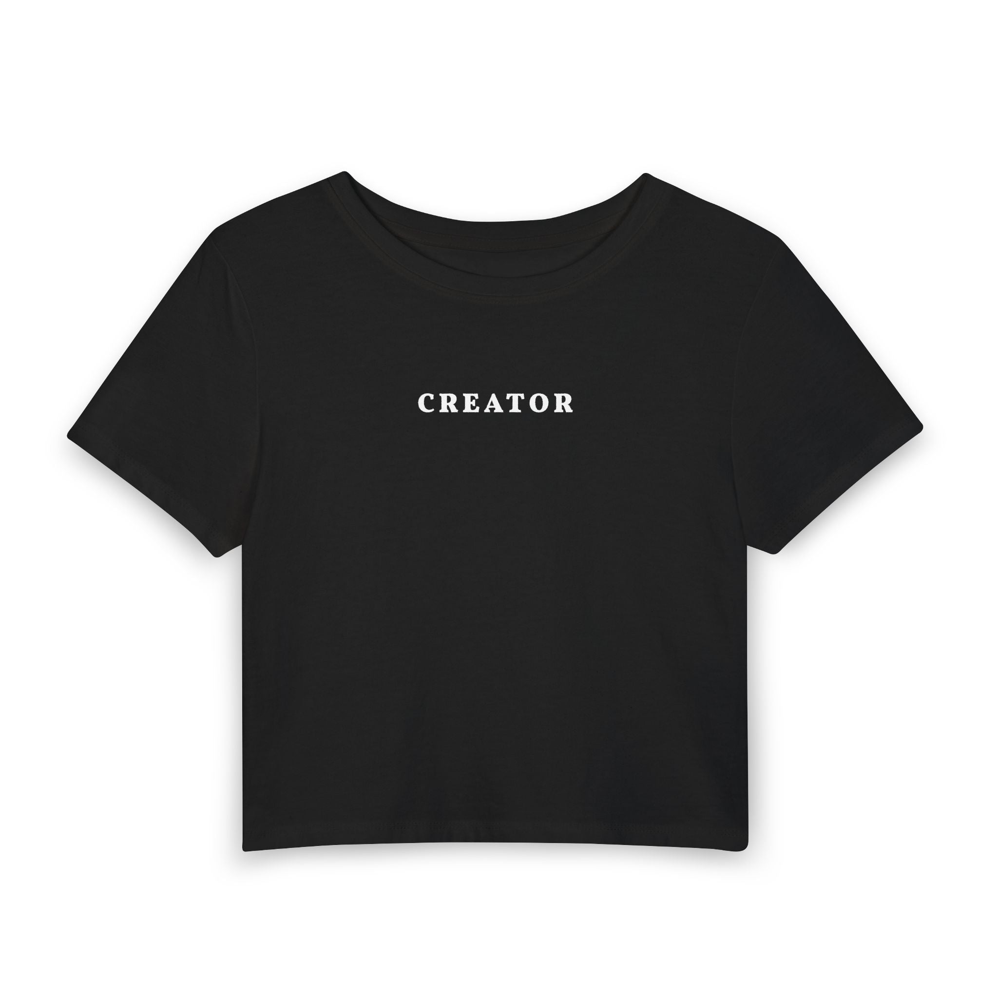 Creator Women's Baby Tee — Minimalist Cropped Graphic Tee