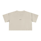 Smile Minimalist Women's Crop Tee – Clean White Casual Top