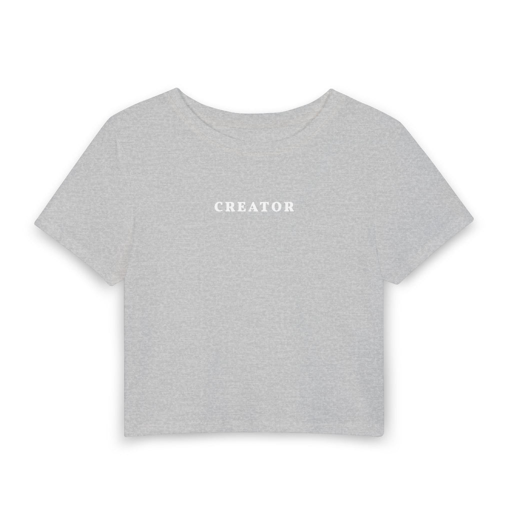 Creator Women's Baby Tee — Minimalist Cropped Graphic Tee