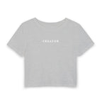 Creator Women's Baby Tee — Minimalist Cropped Graphic Tee