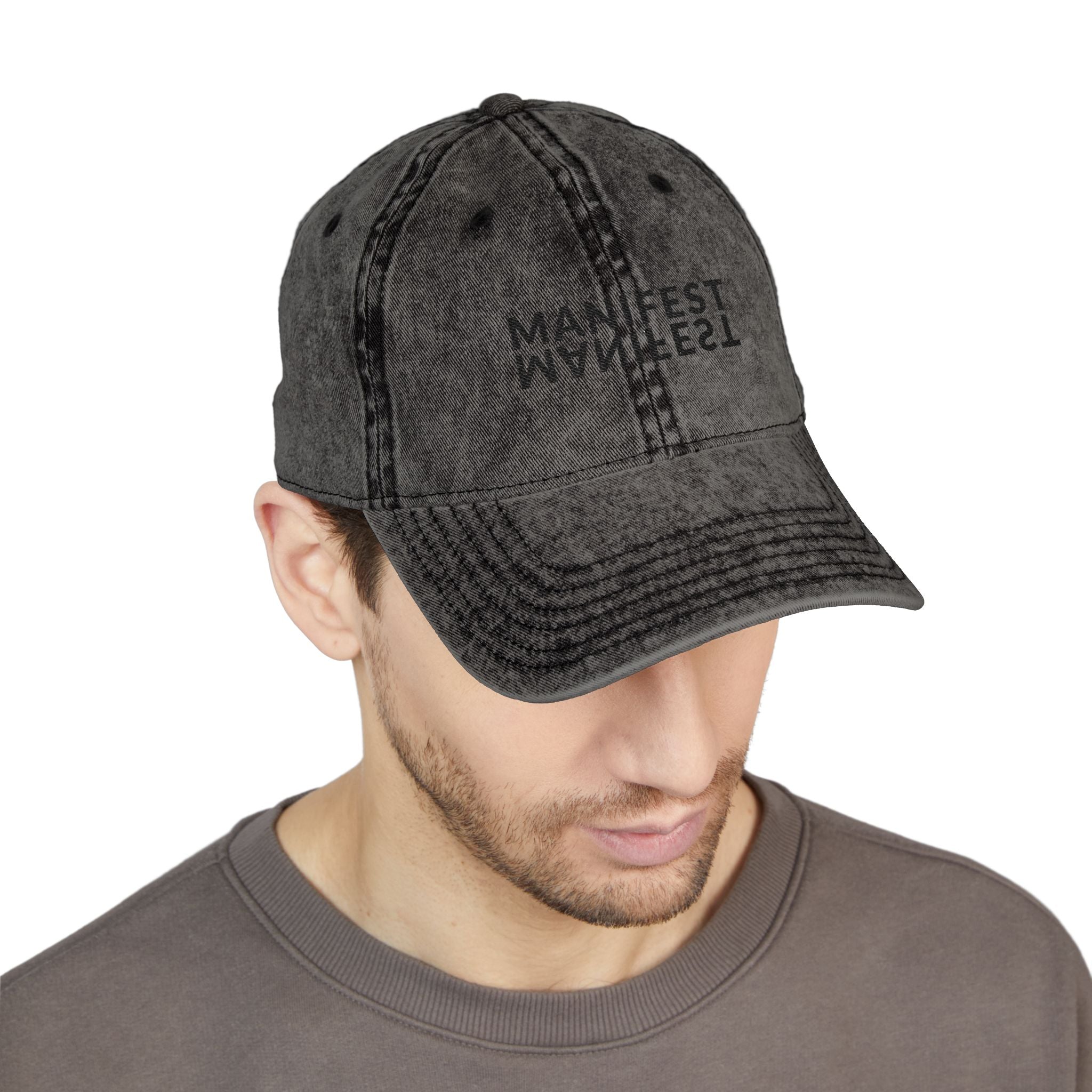 Vintage Dyed Adjustable 'MANIFEST' Dad Hat